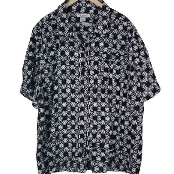 Roman's Black and White Button-up Blouse. Size 28 - Picture 1 of 11